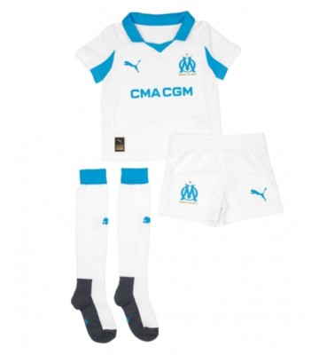Olympique de Marseille Hjemmebanetrøje Børn 2025-26 Kortærmet (+ Korte bukser)